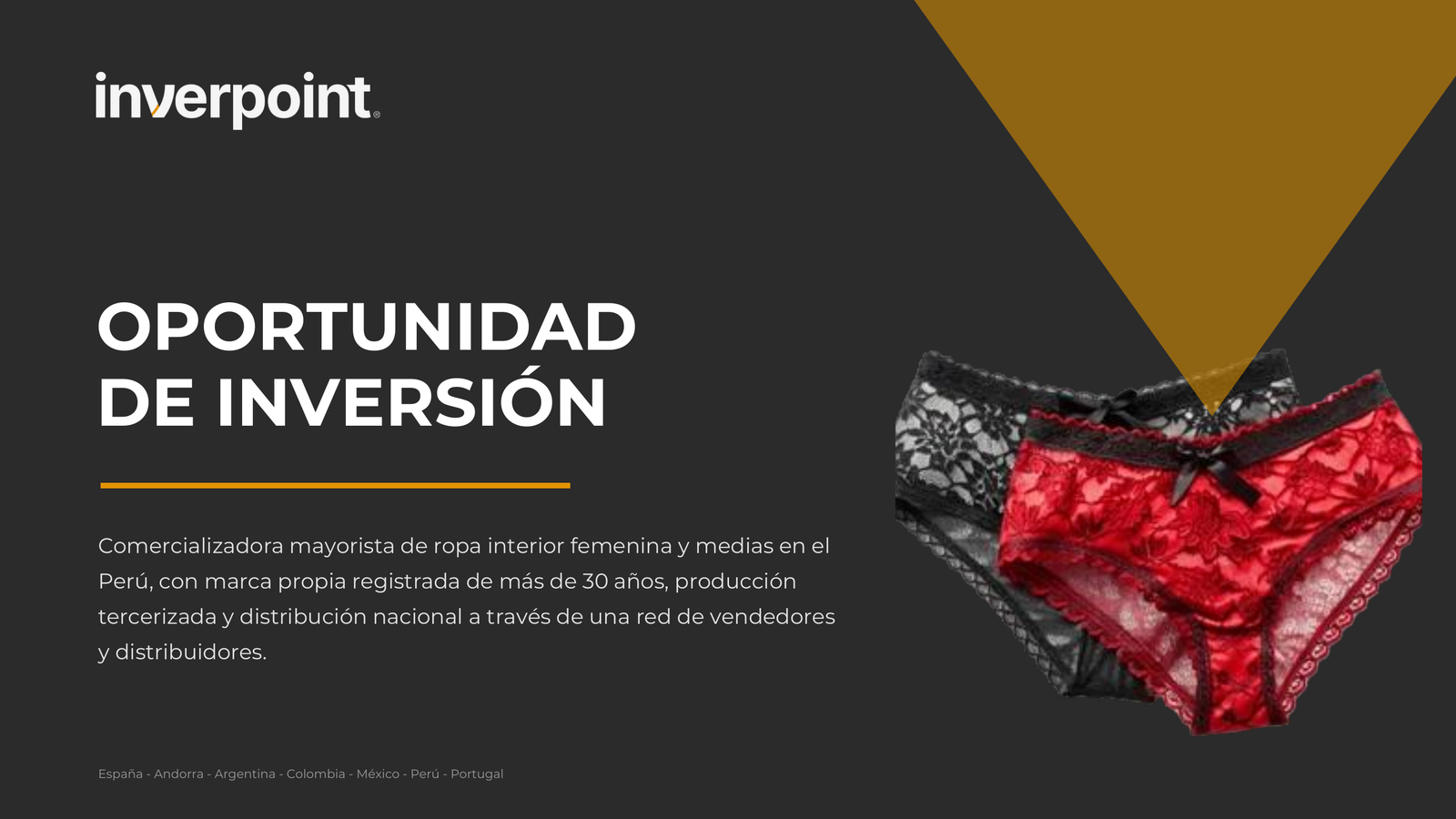 30+ year-old own-brand underwear wholesaler - Peru